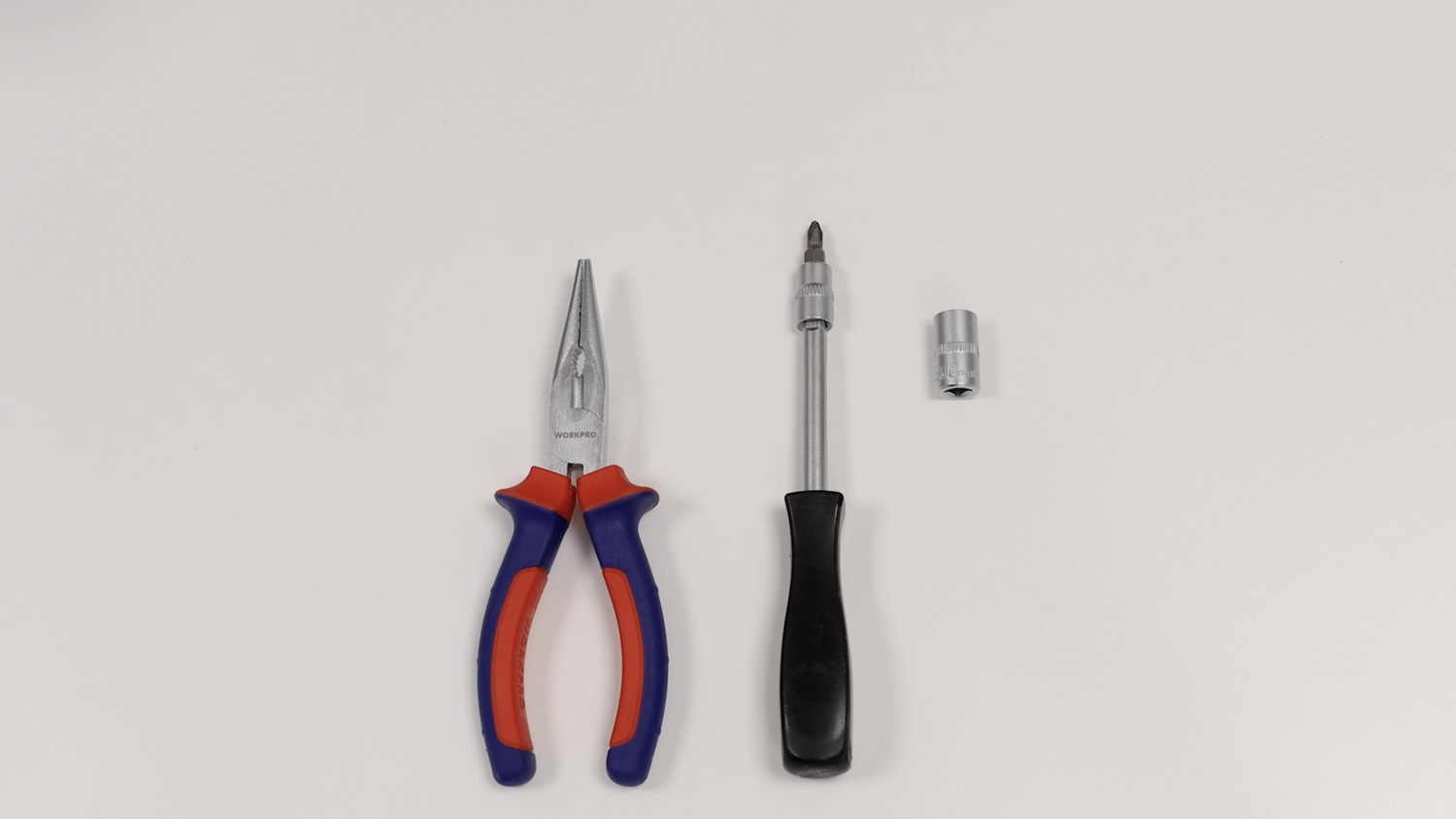 Long-nose pliers, Phillips screwdriver and a 10mm socket are needed